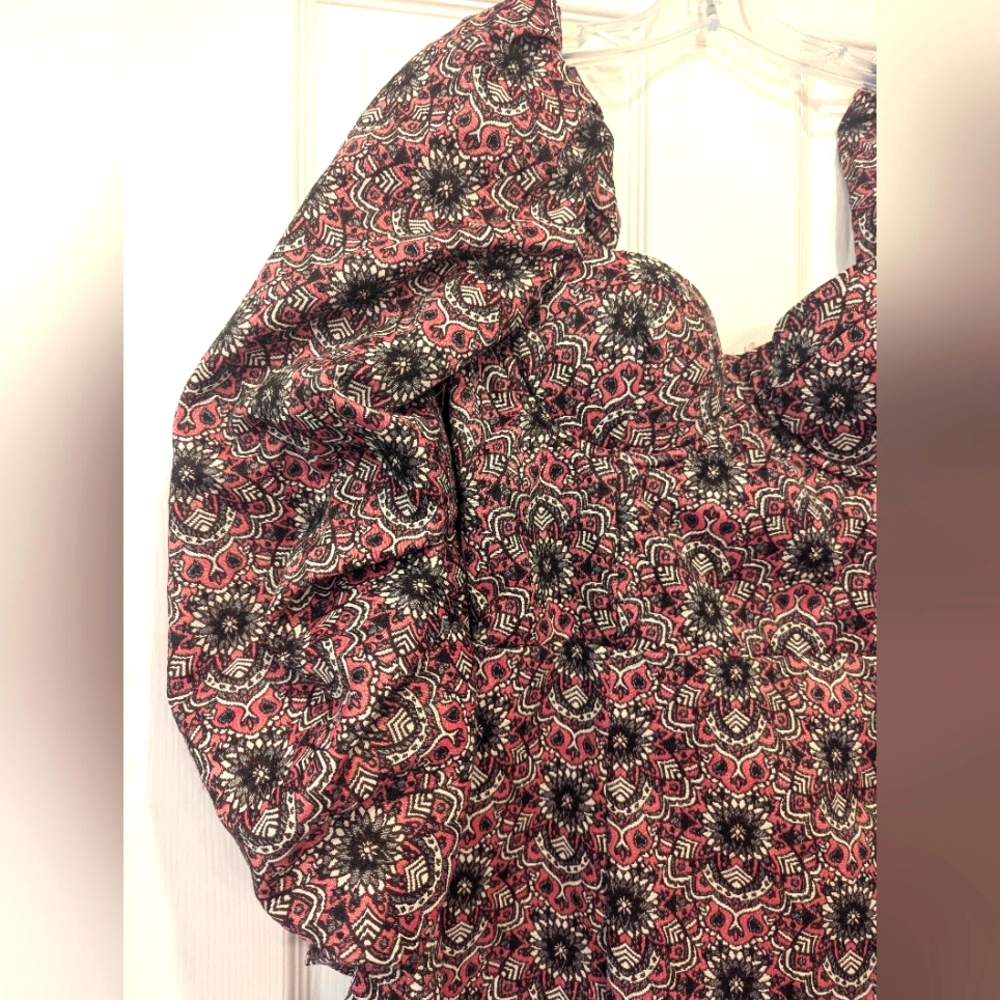 NWT RoseVelvet mini Dress Size M Puff Long Sleeve Bodycon purple witchy floral - Picture 8 of 16